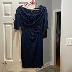 Cocktail dress, navy, wash cold and hang dry.